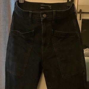 Veronica Beard Charlie Barrel Leg Jean, Size 27, Dark Blue, High Rise